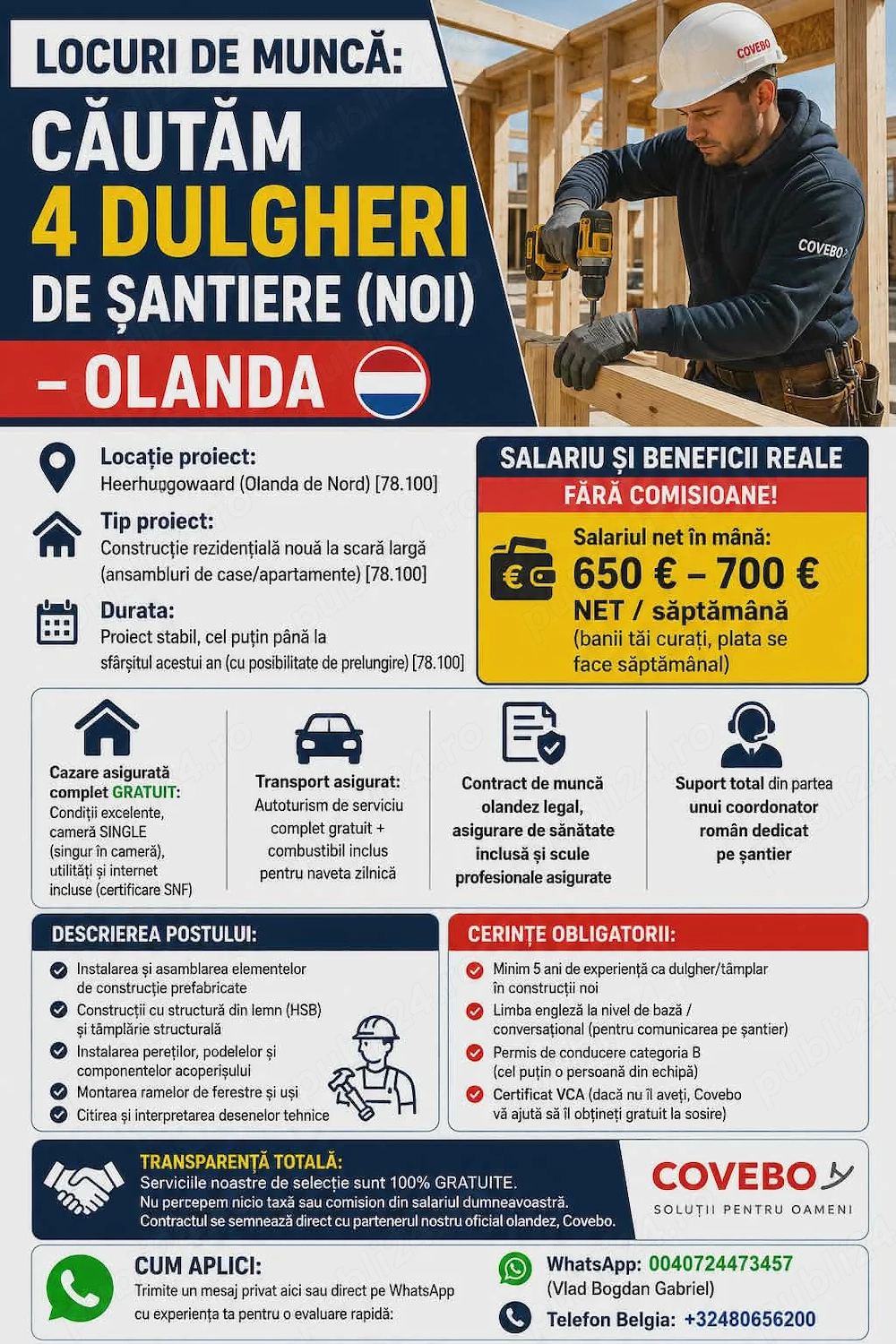  URGENT...se cauta mesteri in Olanda !