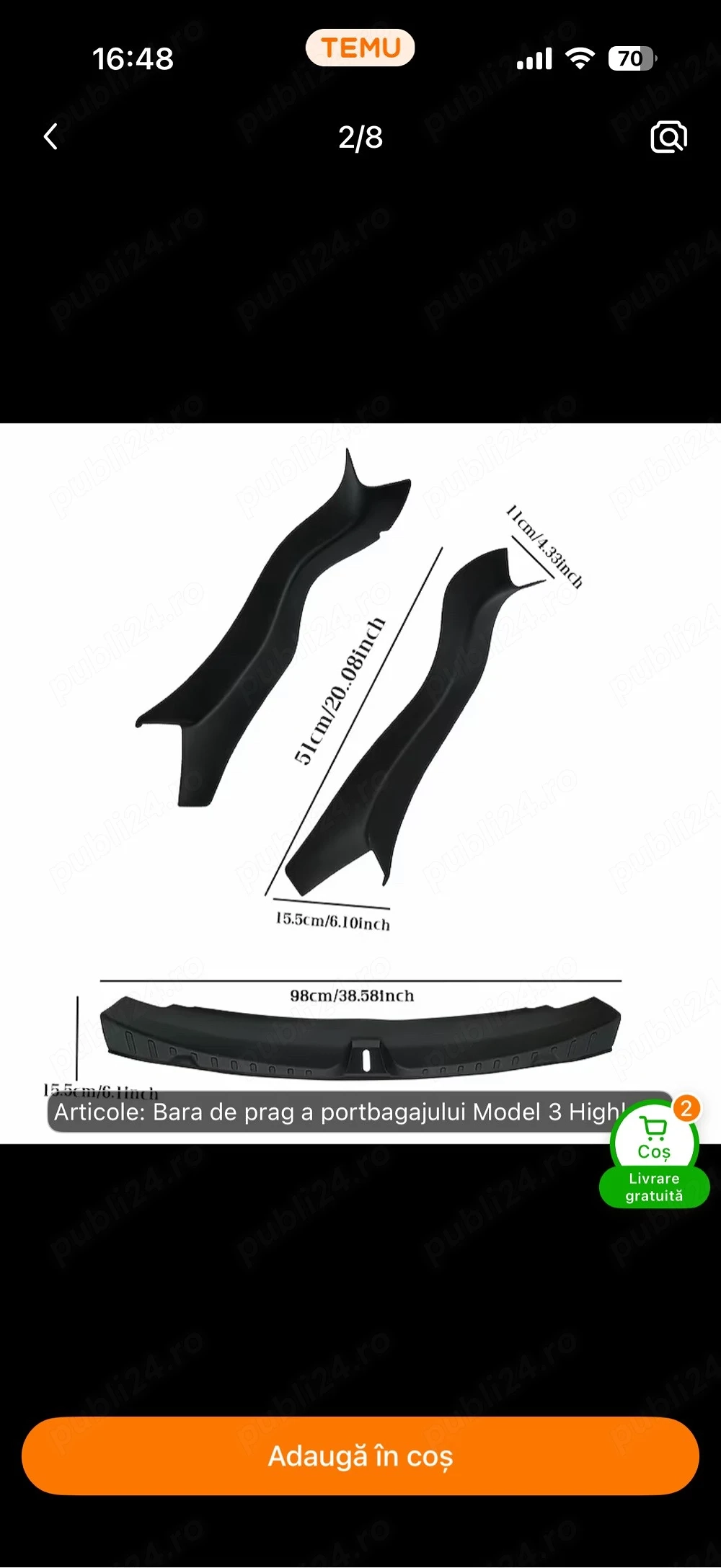  Kit protectie portbagaj Tesla M 3  2025-2026 