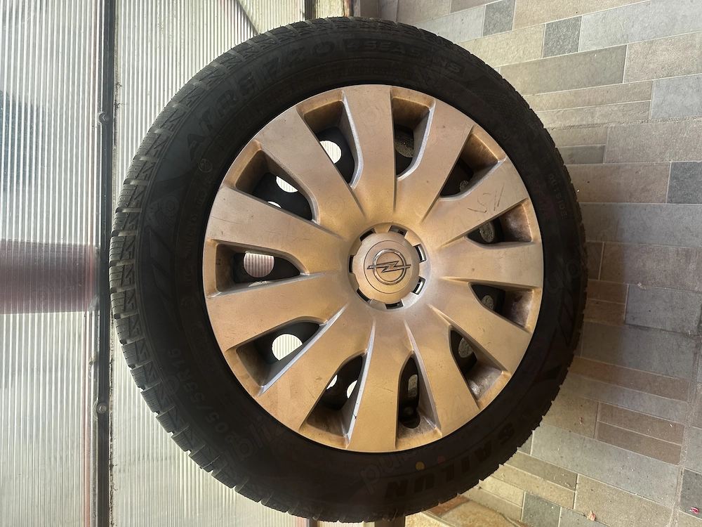 Set 4 roți Noi 205/55 R16 All Season DOT 2025+ jante + capace 