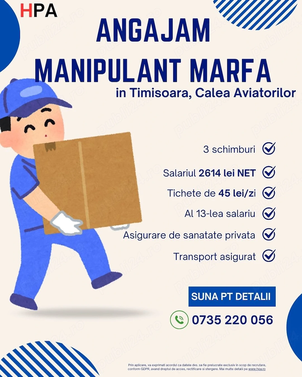 HPA recruteaza Manipulant marfa pentru o fabrica germana din Timisoara din industria de automotive.