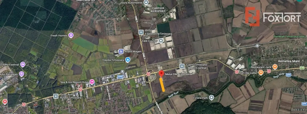 Teren extravilan de 8077 mp de vanzare in zona industriala Ghiroda