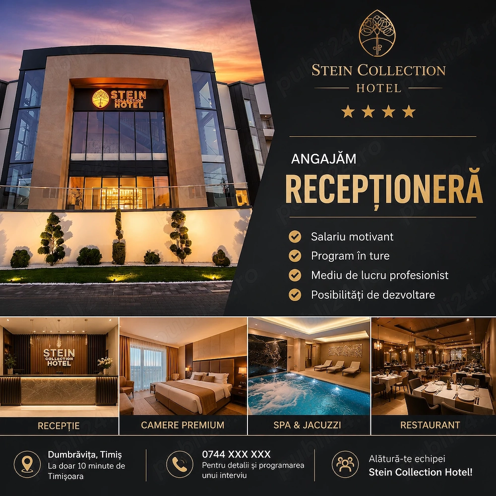 Recepționeră Hotel 4* Stein Collection Hotel