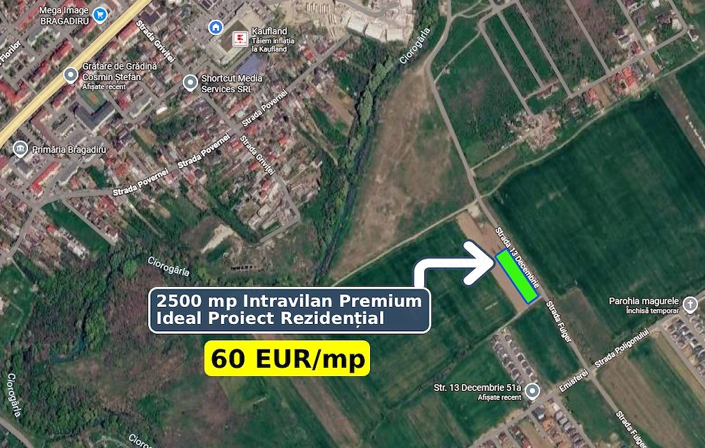 Teren Intravilan Premium 2.500 mp în Bragadiru   Deschidere 110m, Ideal Proiect Rezidențial