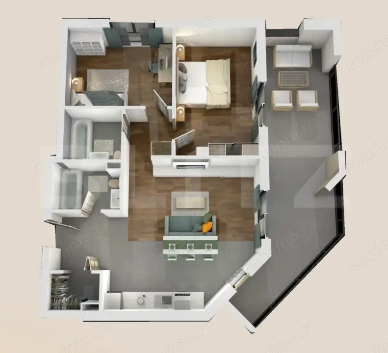 Apartament 3 camere, 2 bai, 75mp, 28mp terasa, zona Vivo