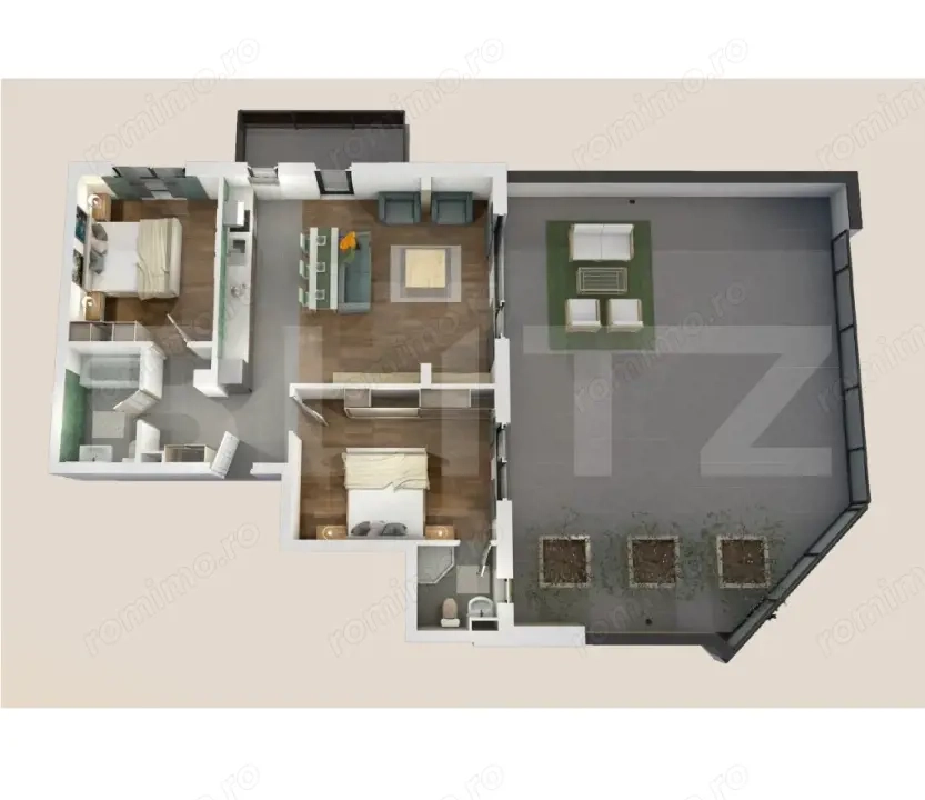 Apartament cu terasa de 88mp! 3 camere, 2 bai, zona Vivo