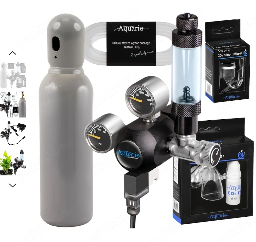 set CO2 cu electrovalva + butelie 8l