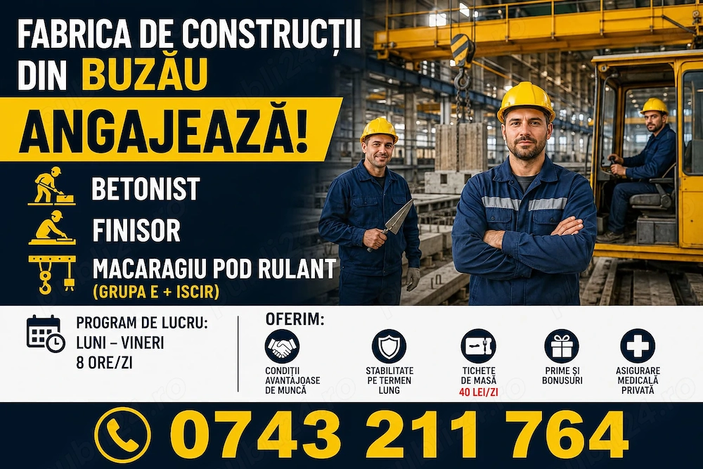 Macaragiu, betonist si finisor industrial- Buzau