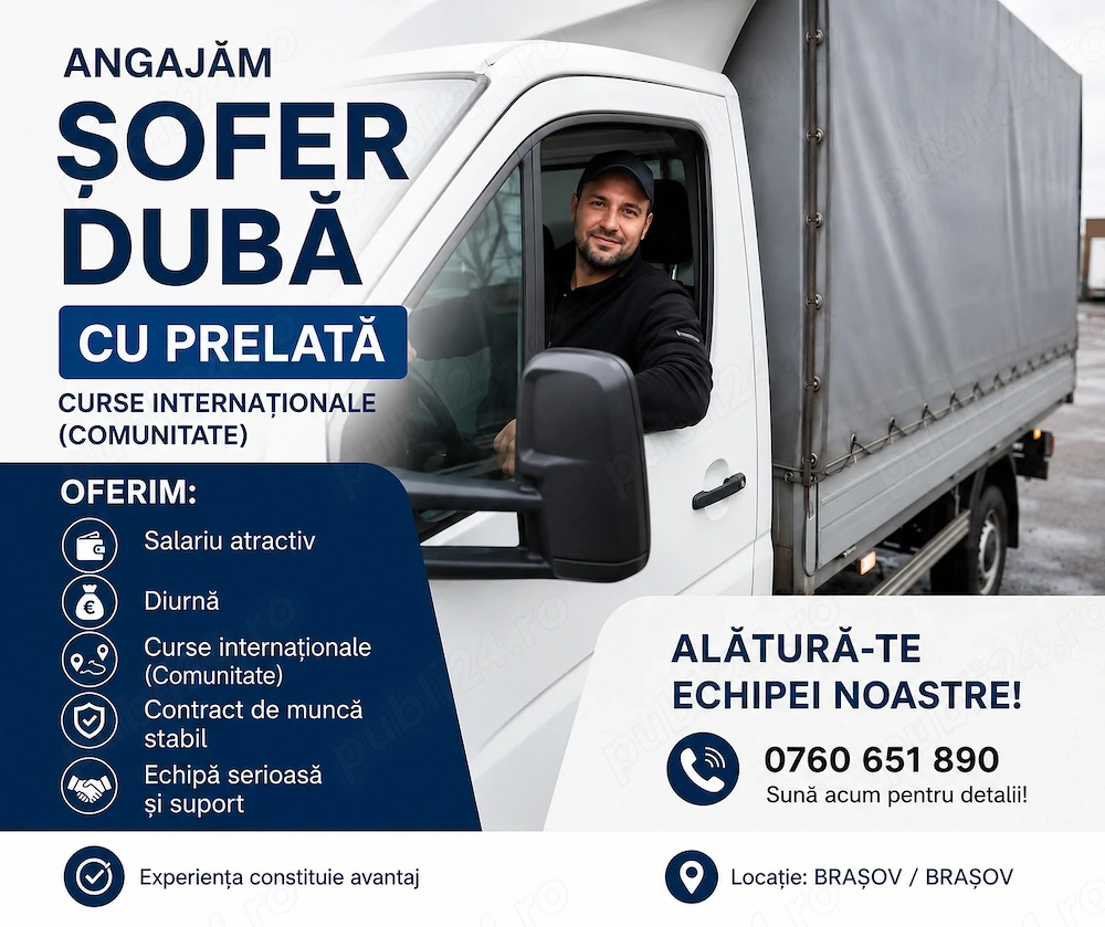 Angajam sofer 3.5T (comunitate) 