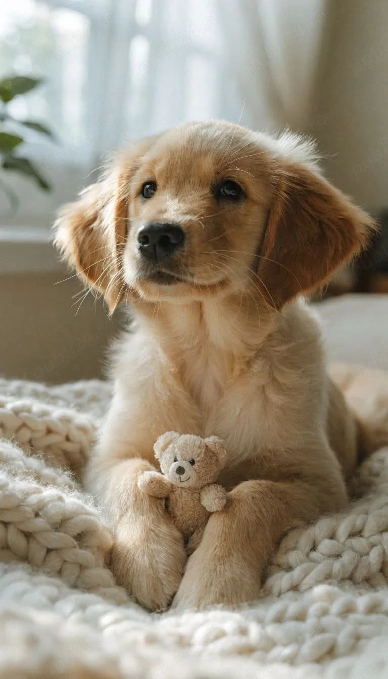 Pui golden retriever culoare gold auriu 