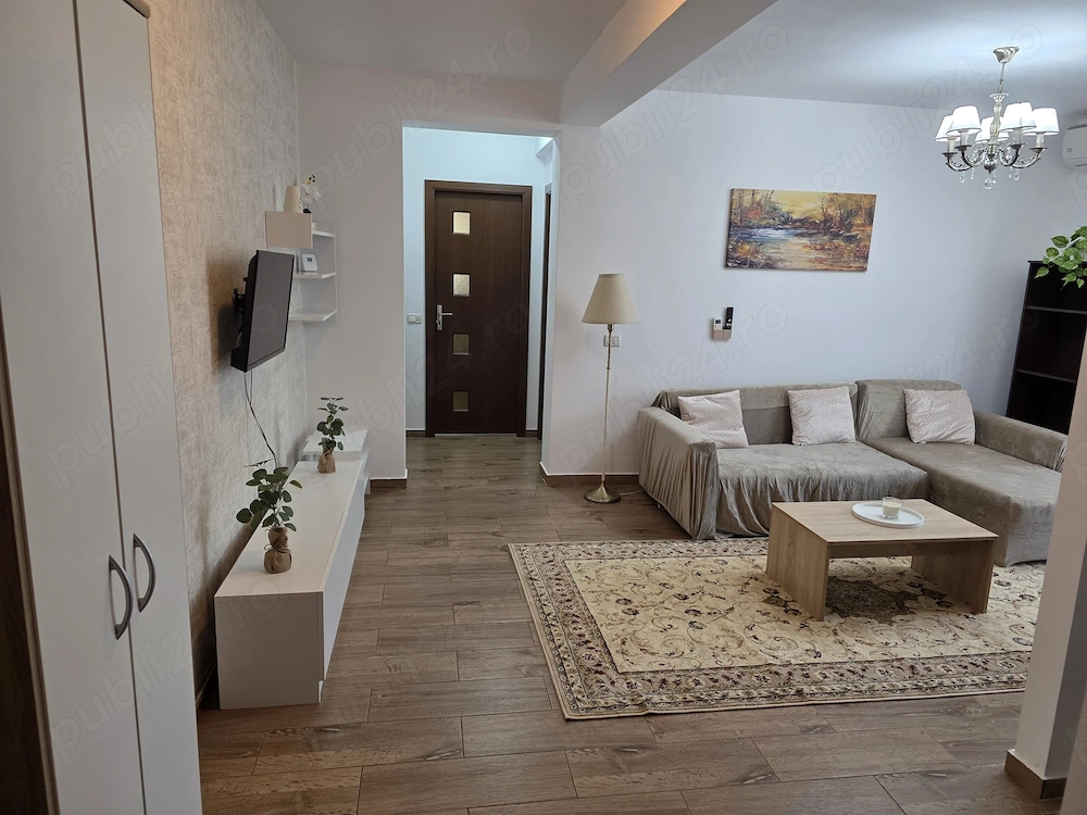 Proprietar, inchiriez Apartament modern cu 2 camere, complet mobilat și utilat, la intrare in Giroc 