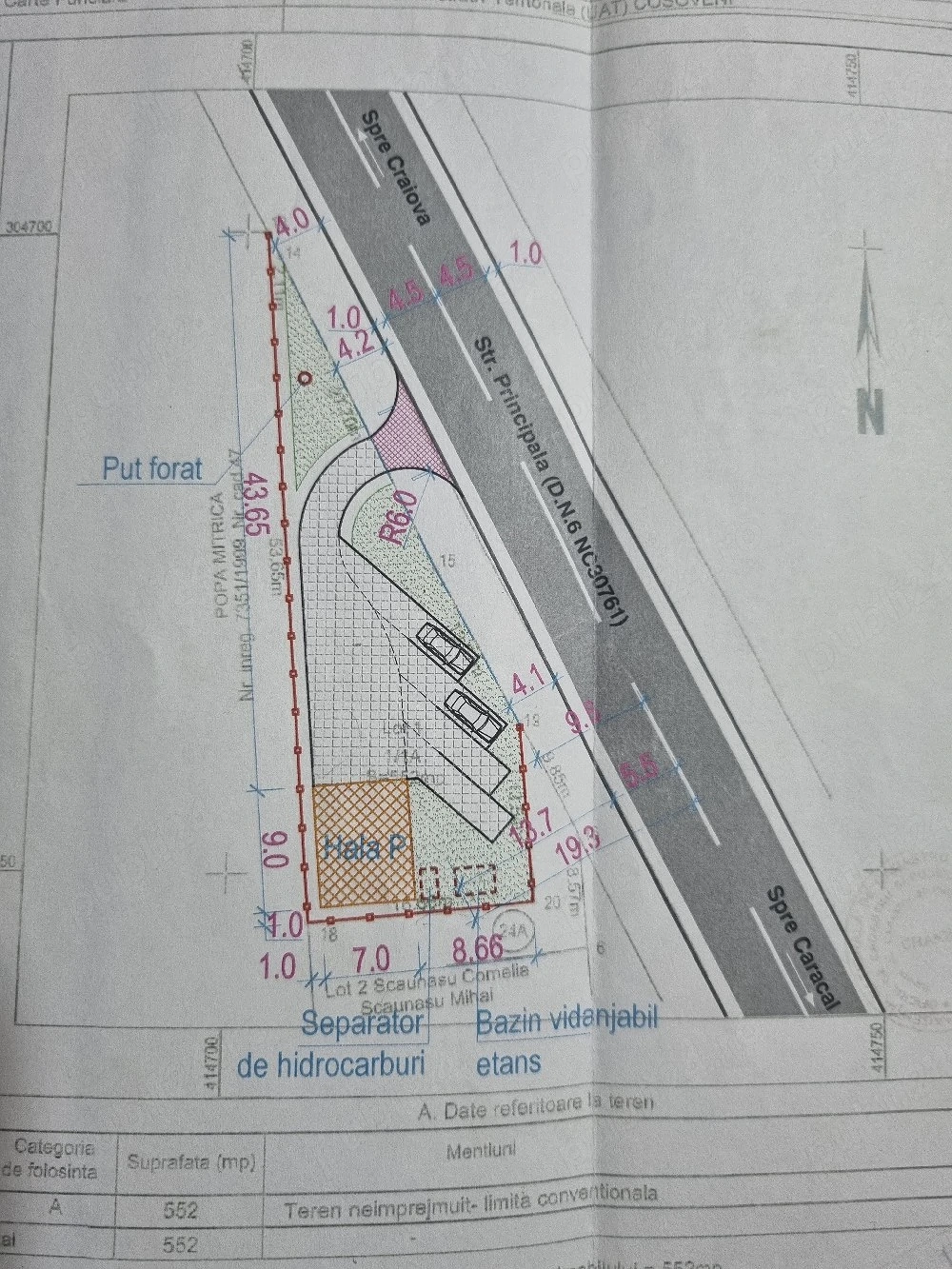 teren intravilan in Cosoveni jud Dolj deschidere la Dn 6 de 28 m  m 