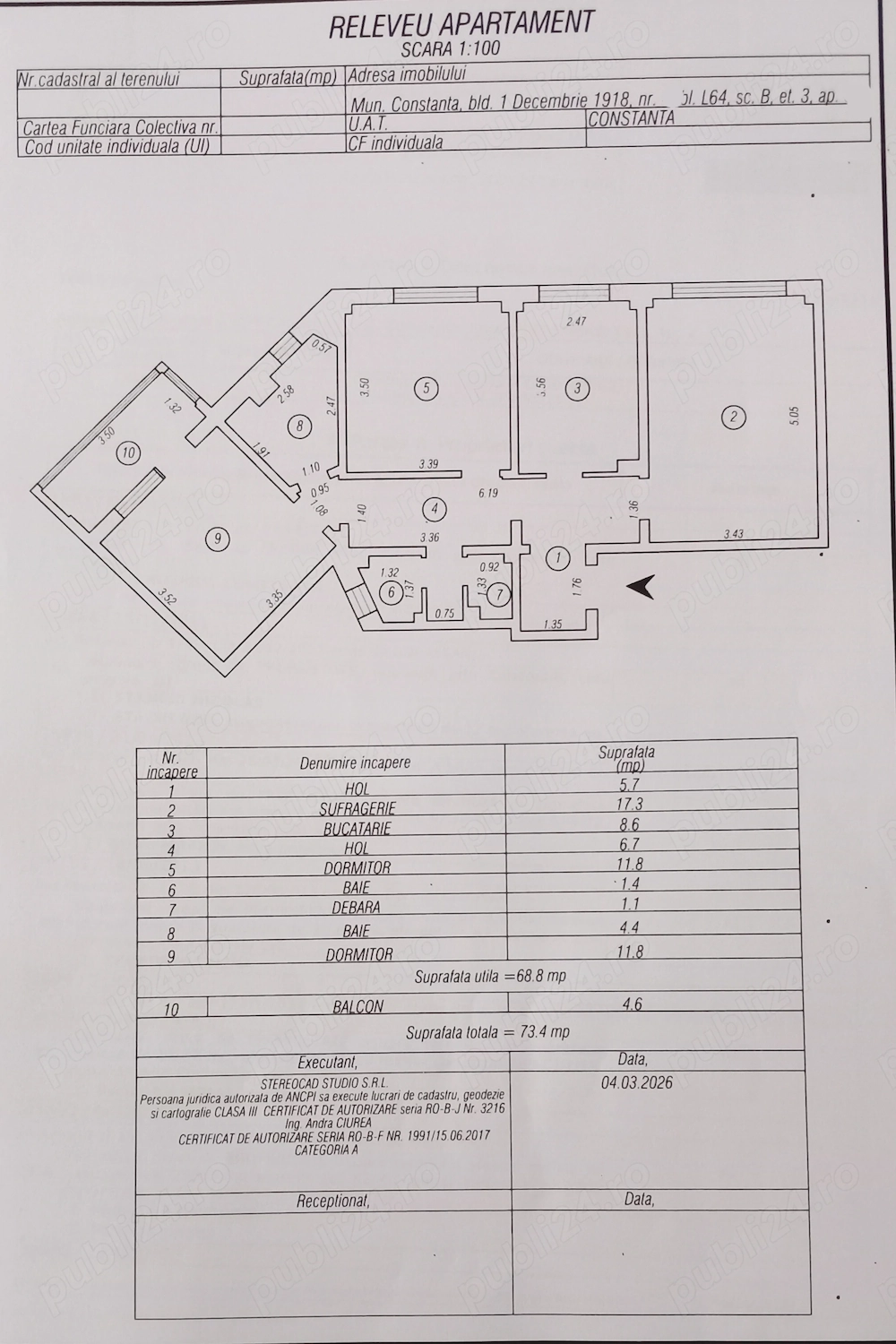 Apartament de 3 camere, decomandat, zona Casa de Cultura 