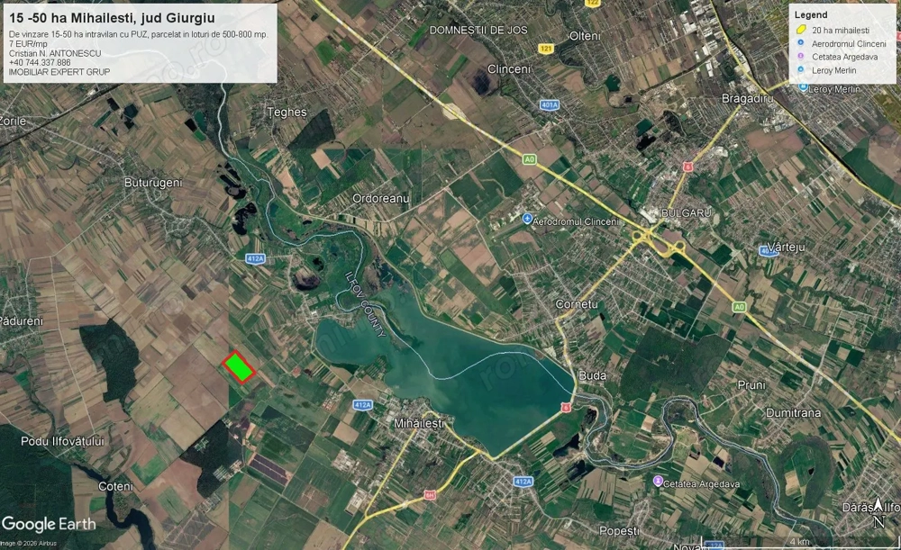  15-50 ha, parcelat, Mihailesti Giurgiu