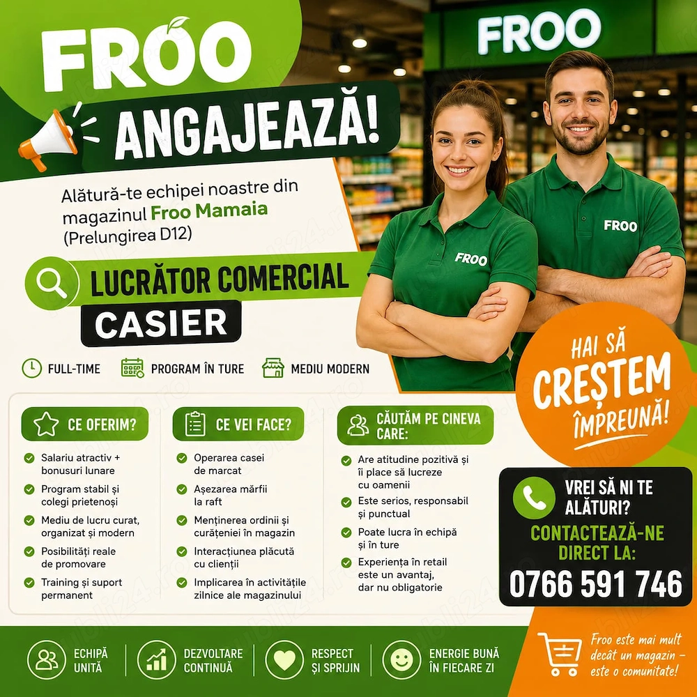 Lucrător comercial   Casier magazin Froo Mamaia 