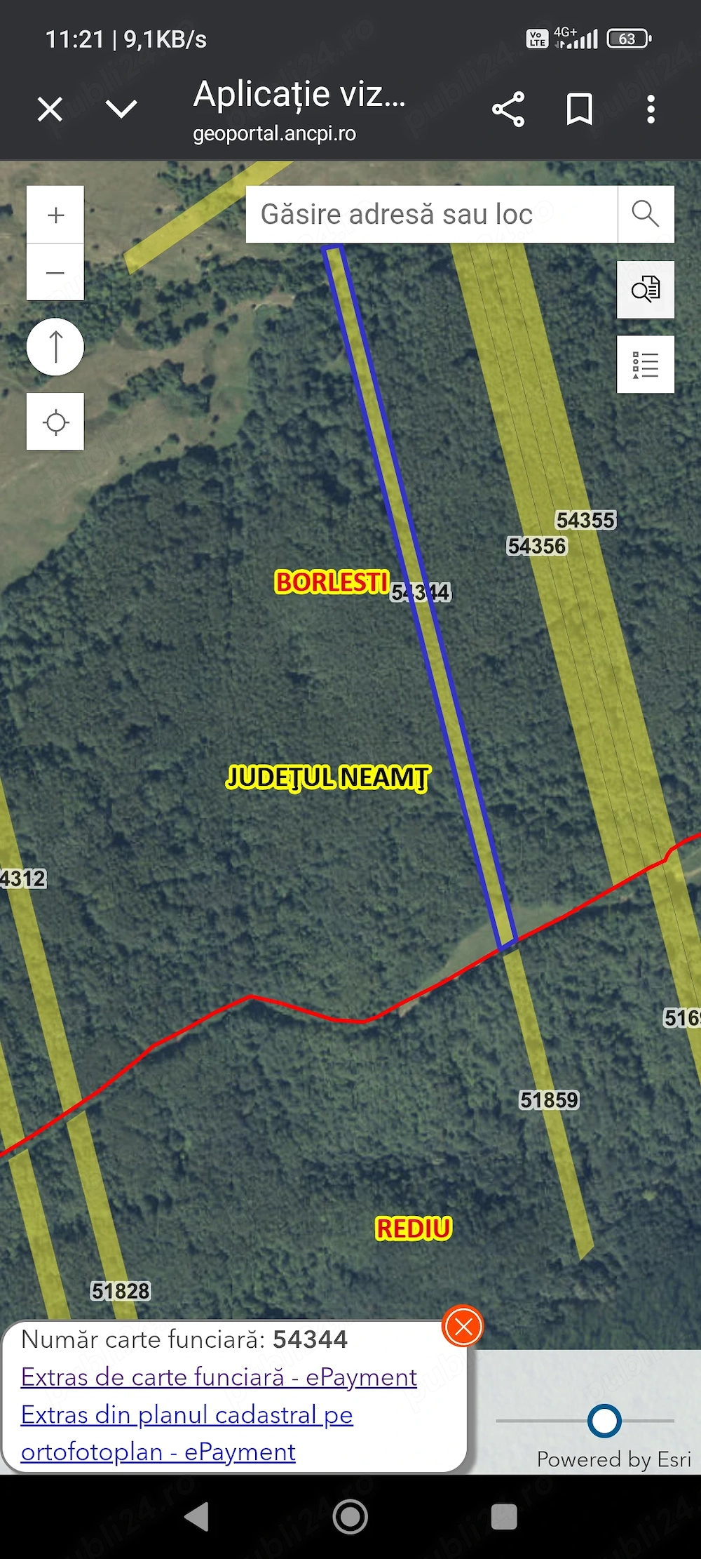  De vânzare teren parcelă de pădure,județul Neamț com.Rediu Borlesti!!! 