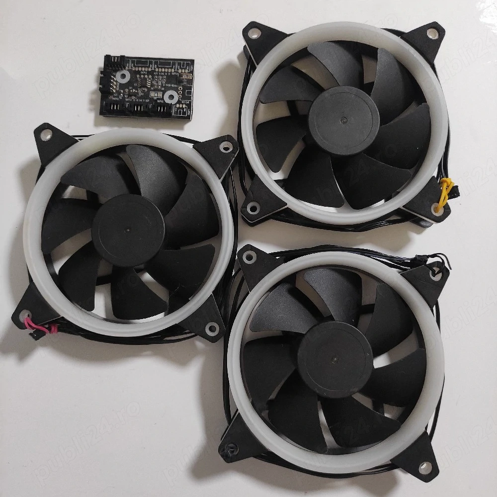 (ARGB) Set 3 Ventilatoare + Controller