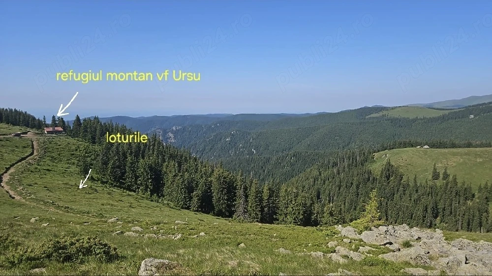 Teren intravilan Roman 2 loturi, 2.000 mp la 1.750 m, lângă Refugiul Vf. Ursu
