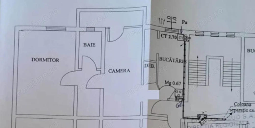 NORD | Bloc beton |ETAJ 1|Balcon 7ml | Posibilitate centrală