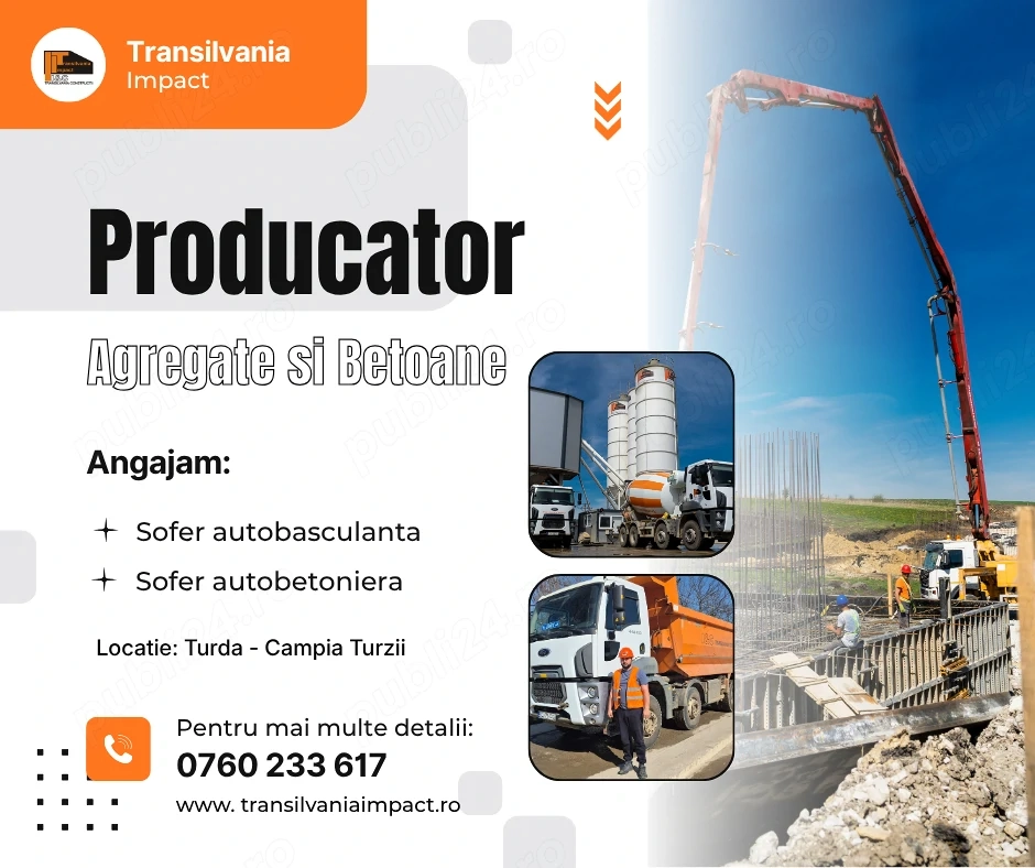 Angajam soferi pe autobasculanta si autobetoniera