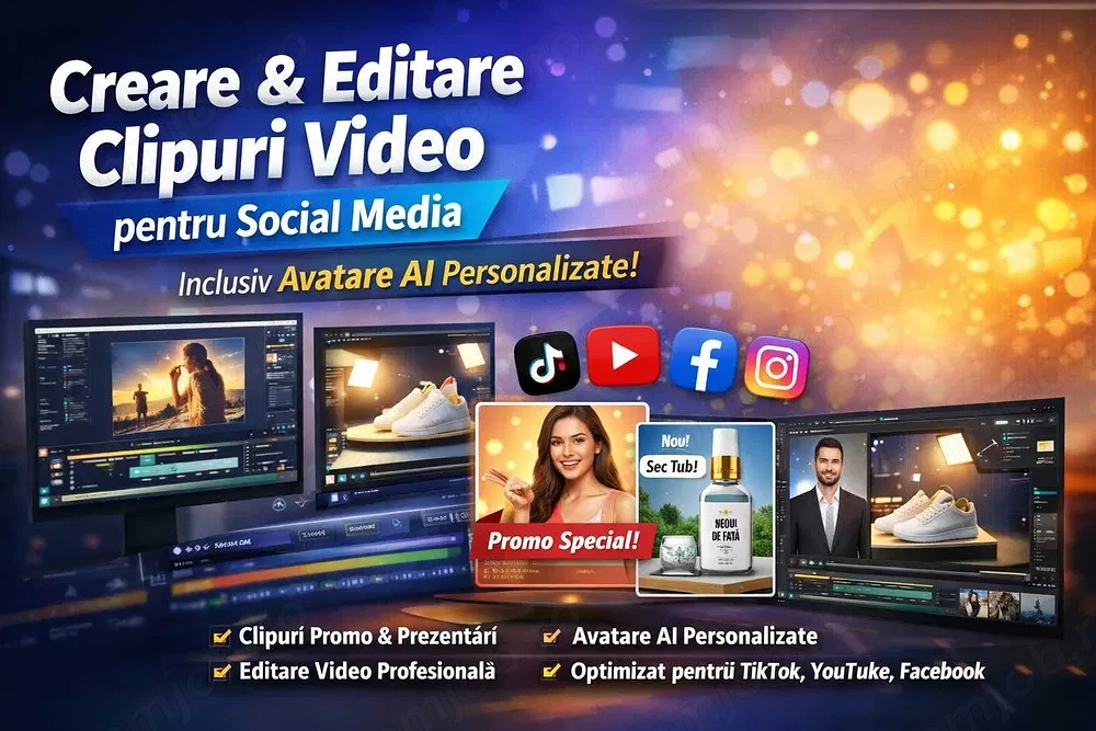 Ofer servicii de creare si editare clipuri video pentru social media TIK TOK, FB REELS, YOUTUBE SHOR