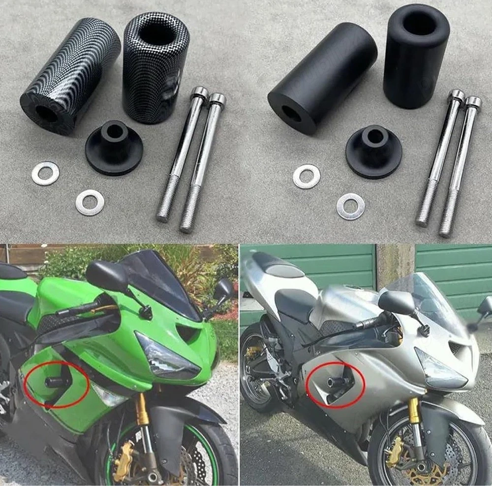 Set Crash Pad-uri (Glisoare Cadru) Kawasaki Ninja ZX-6R / ZX-6RR / 636 (2003 - 2004) (2005-2006) 