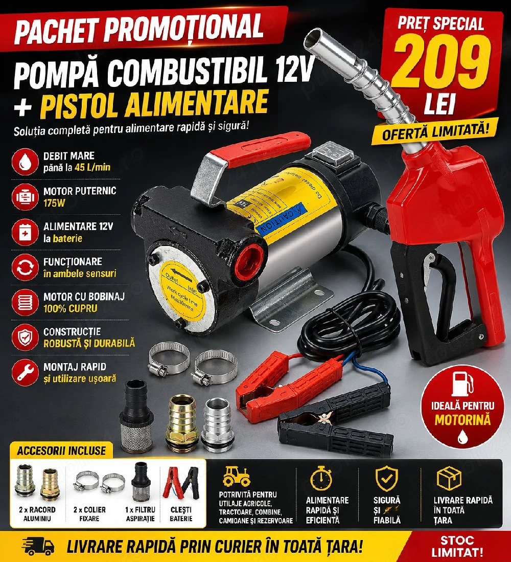 Pompă combustibil + pistol alimentare 