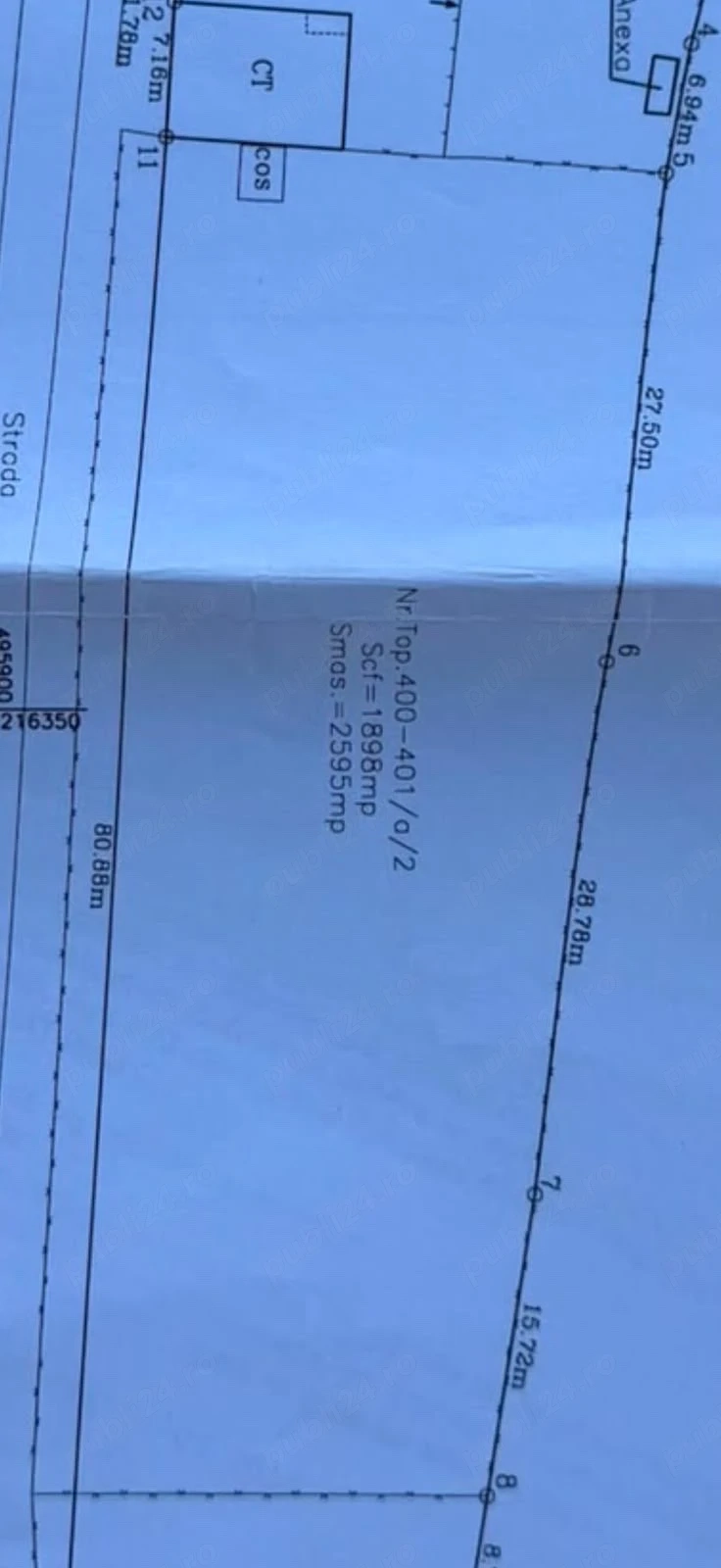 Teren intravilan de vânzare   2.595 mp   Ultracentral, Pișchia, jud. Timiș