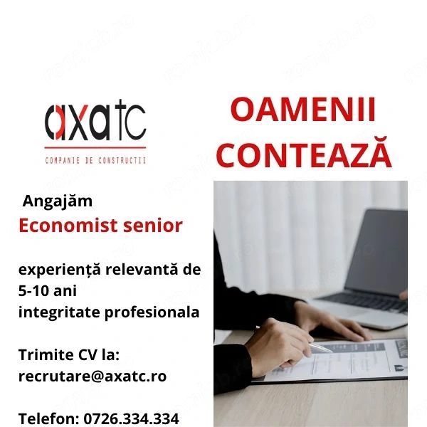 Angajam economist senior cu experiență relevantă în domeniul financiar contabil