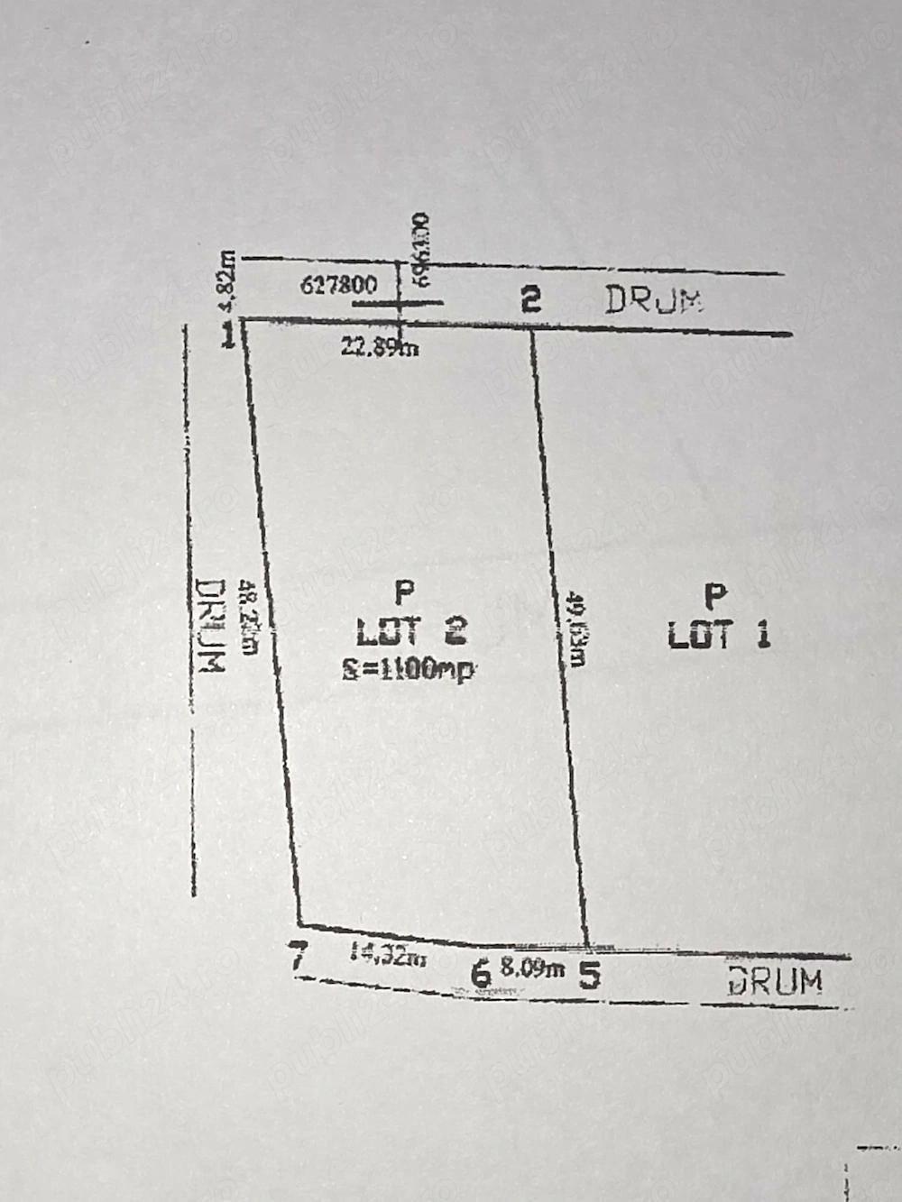 Teren intravilan de vânzare   1.100 m  (22.83 x 48.2)  Hlincea, str Liliacului, 1000m de limita lasi