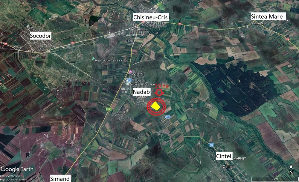 10 ha teren intravilan Nadab - la sosea