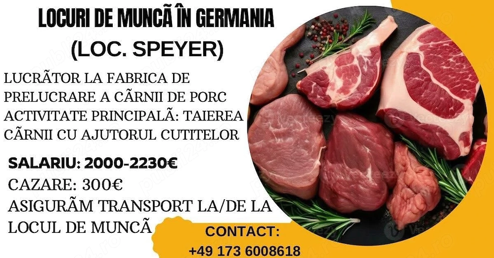 Lucrator la transare carne de porc 