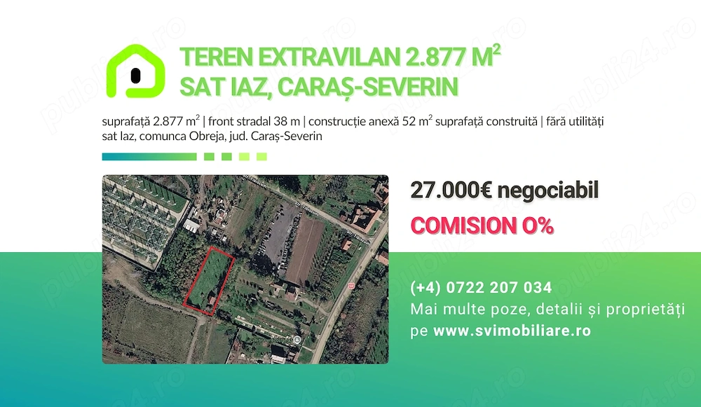 Comision 0 - Teren extravilan 2.877 mp in satul Iaz, Caras-Severin