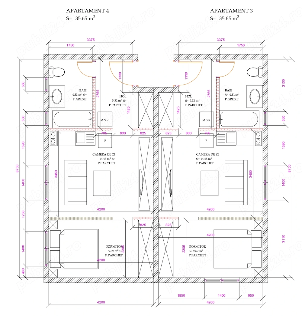 SUPER-OFERTA! 2 Apartamente [la gri] la pret de 1 (Oportunitate de investitie)