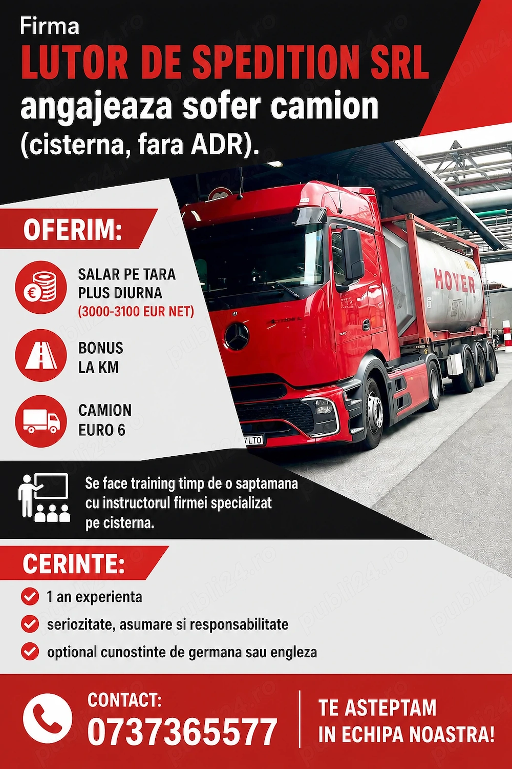 Angajam sofer camion pe comunitate