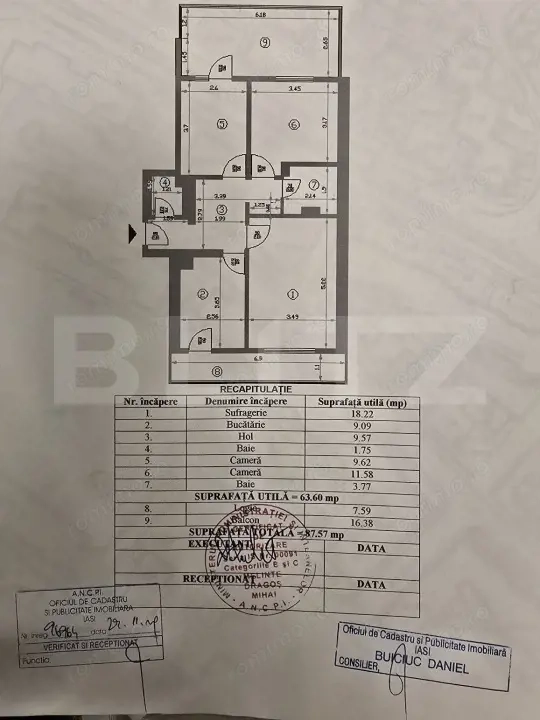 Apartament 4 camere, 63.80 mp, renovat complet, zona Gării