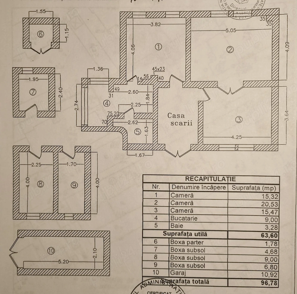 Vand apartament parter, demisol si curte in zona centrala