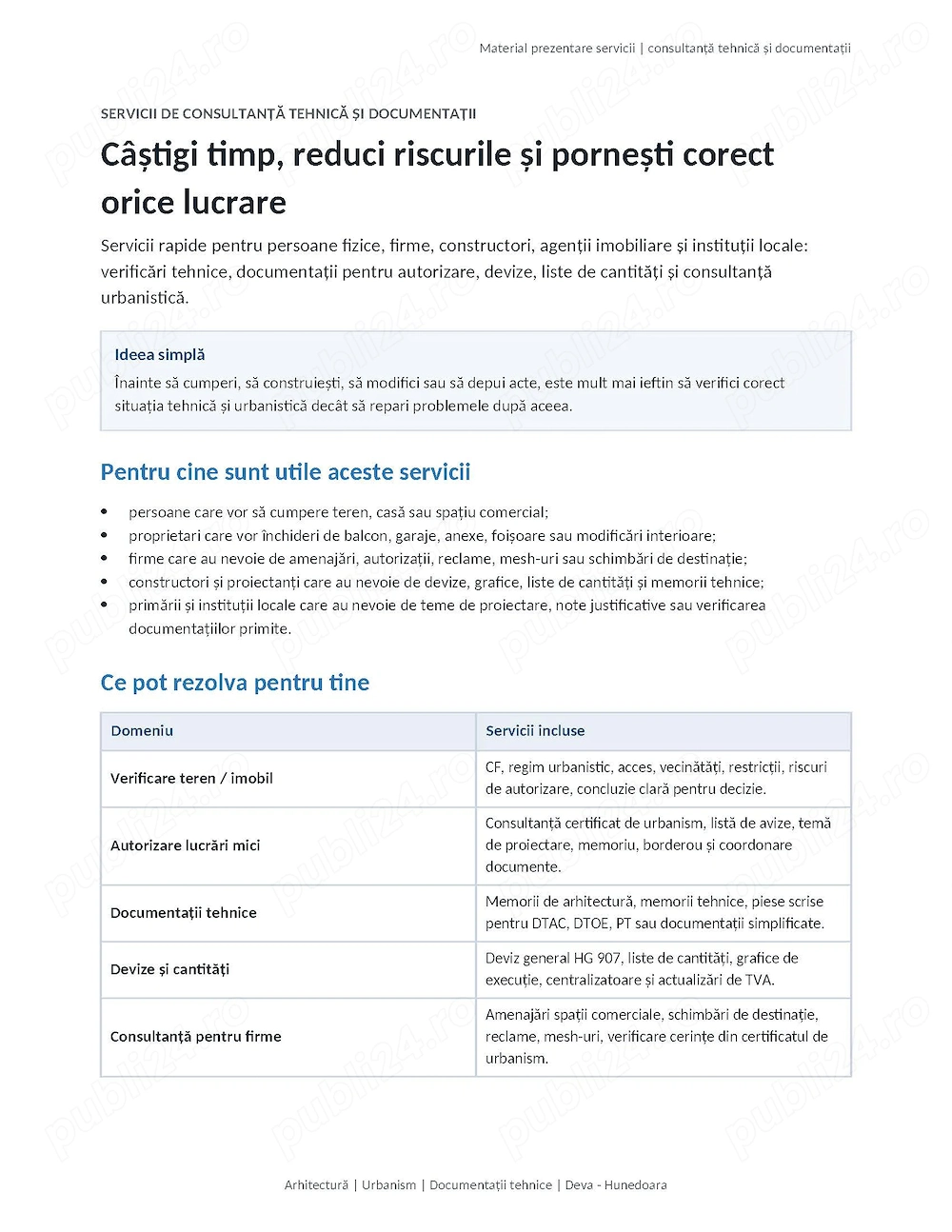 Arhitect Deva - autorizare construcții, DTAC, verificare teren