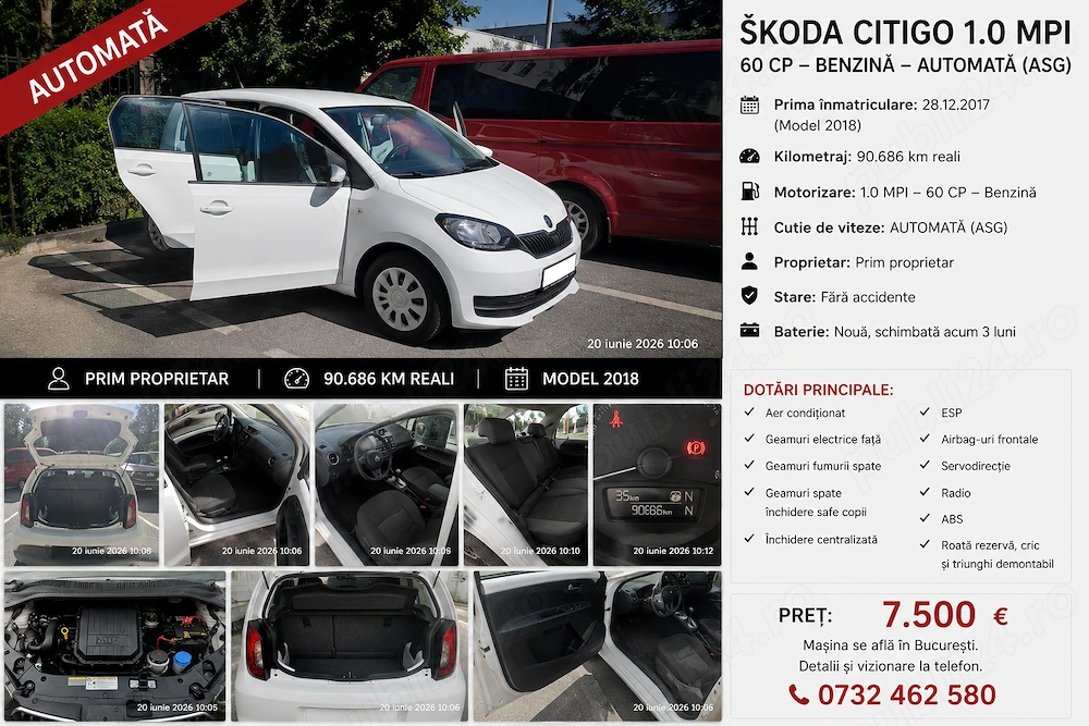 Vând skoda citigo stare excepțională