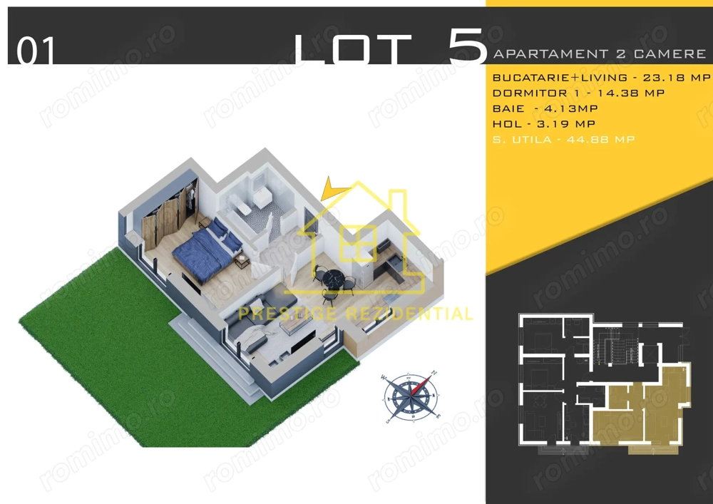 Apart.FINALIZAT bloc nou-2 Camere-62mp si curte 133 mp-bloc Premium-Titan-Pallady