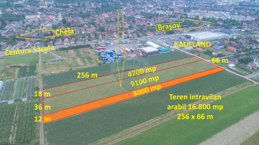 Teren intravilan, 3000 mp, lângă Kaufland Săcele