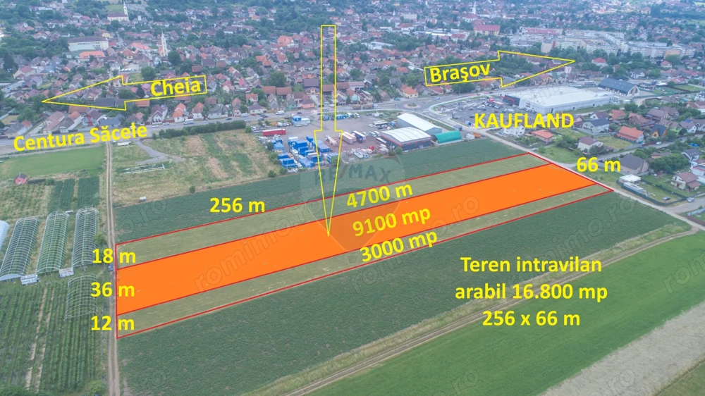Teren intravilan, 9100 mp, lângă Kaufland Săcele