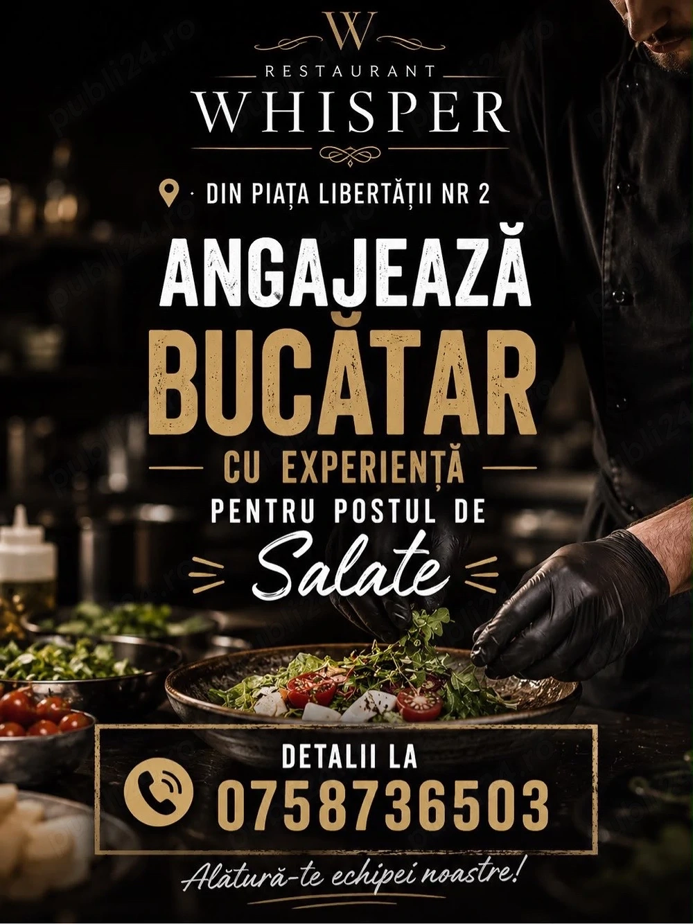 angajam personal bucatarie si vase