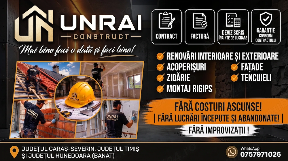 Angajam zidar tencuitor finisor cu contract de munca