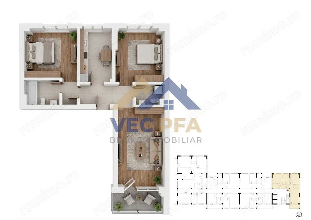 Apartamente 3 Camere și două unități tip Duplex Comision 0%