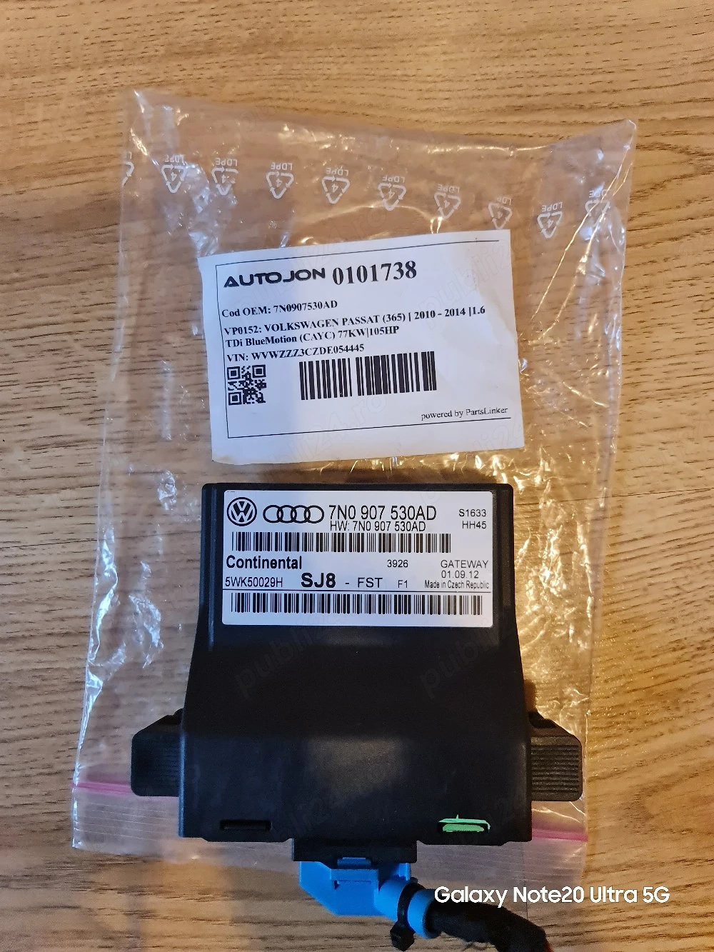 Calculator modul control central CAN GATEWAY 7N0 907 530 AD