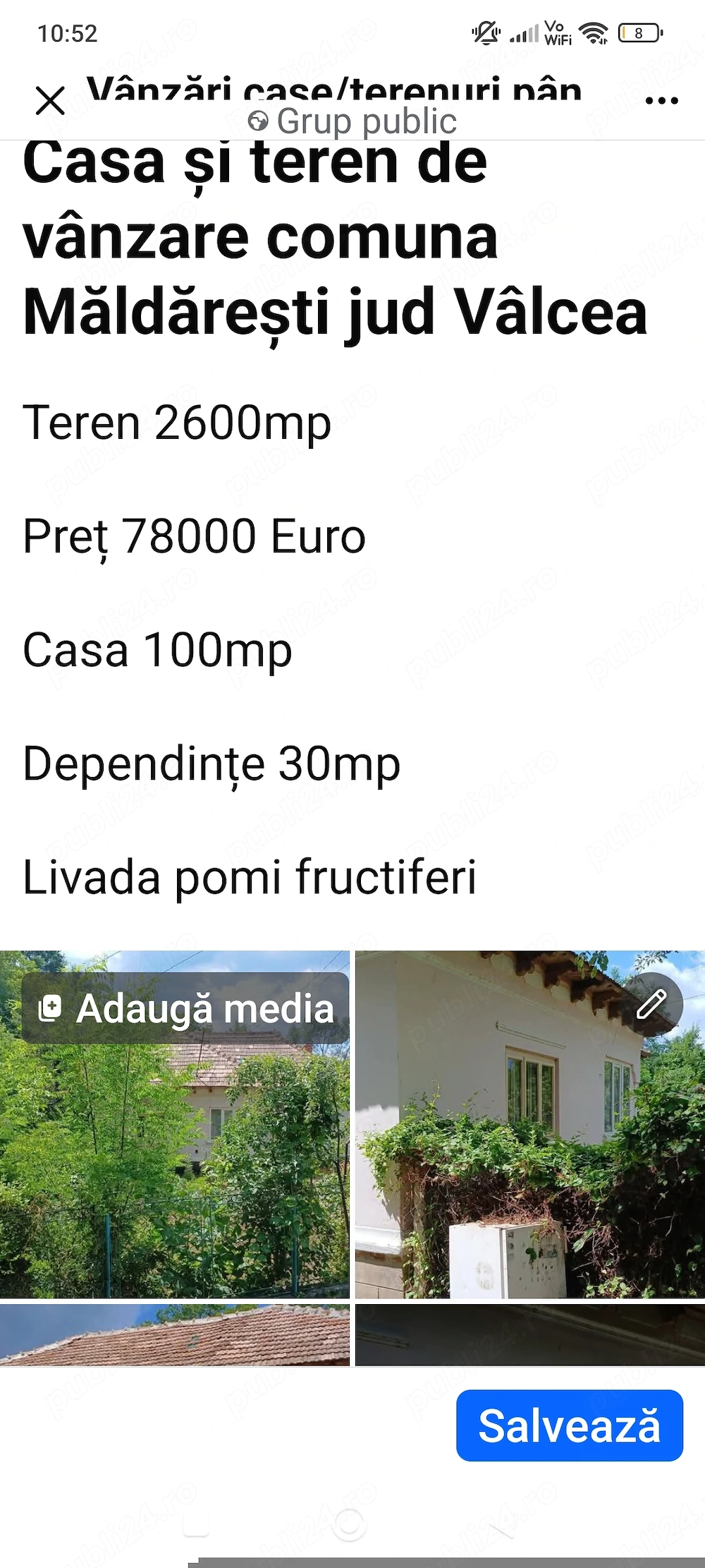 Casa de vânzare Măldărești jud Vâlcea 