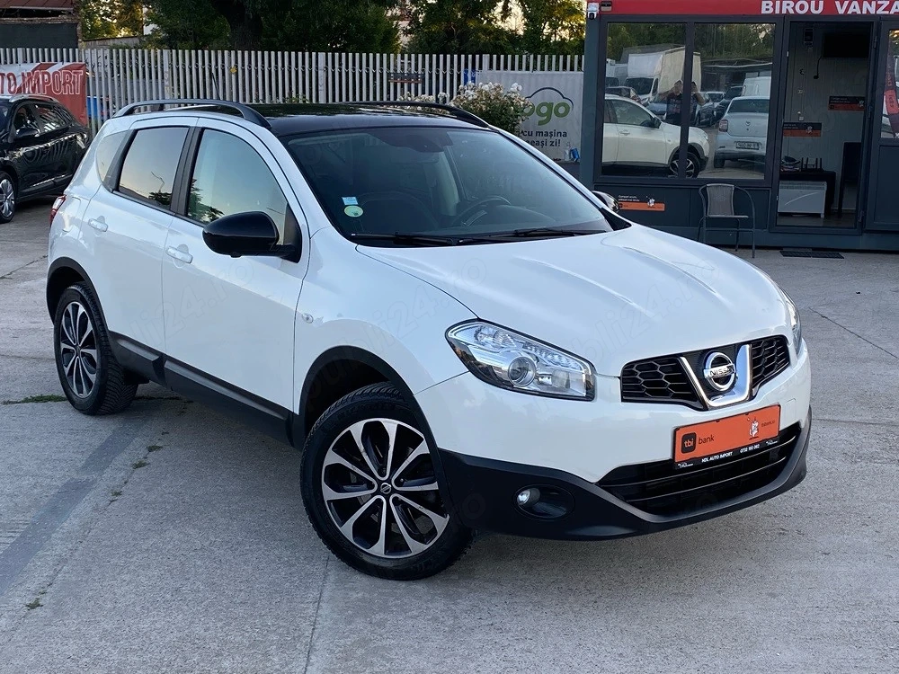 nissan qashqai panoramik 1.5 dci interior piele+textil deosebita alb perlat km reali parc auto