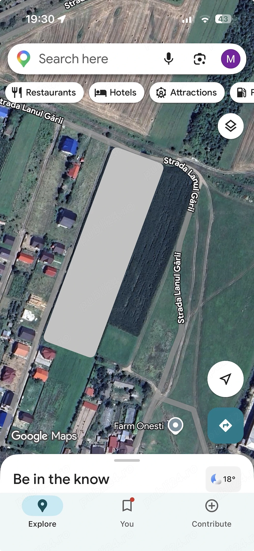 Teren intavilan onesti 