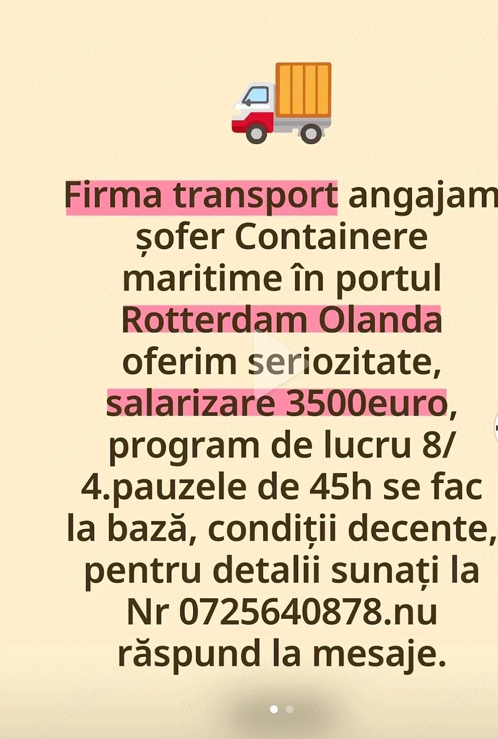  Firmă de transport angajează Șofer C+E   Transport containere maritime