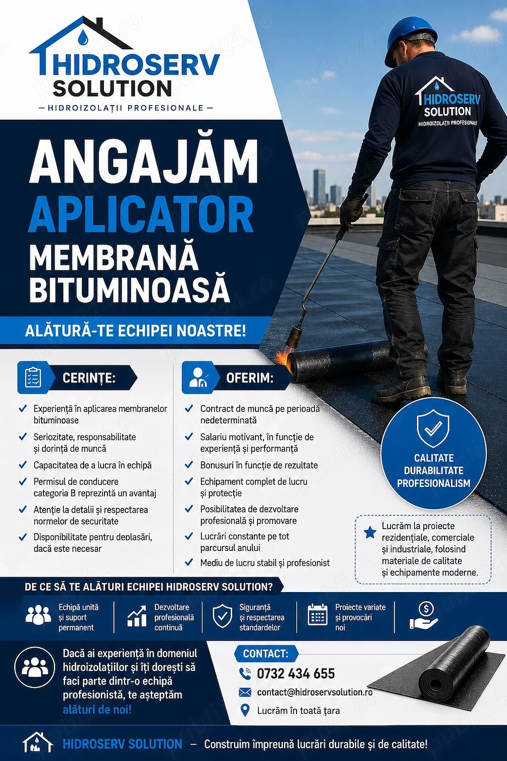 Angajam aplicator membrana  bituminoasa 